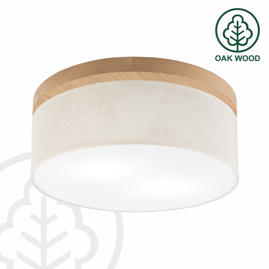 Brilagi - LED Plafonjera BELLADONNA 2xE27/15W/230V pr. 40 cm kremasta/hrast