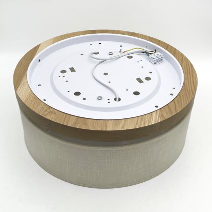 Brilagi - LED Plafonjera BELLADONNA 2xE27/15W/230V pr. 40 cm kremasta/hrast