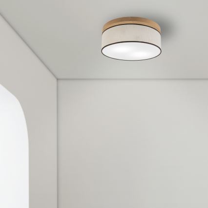 Brilagi - LED Plafonjera BELLADONNA 2xE27/15W/230V pr. 40 cm kremasta/hrast