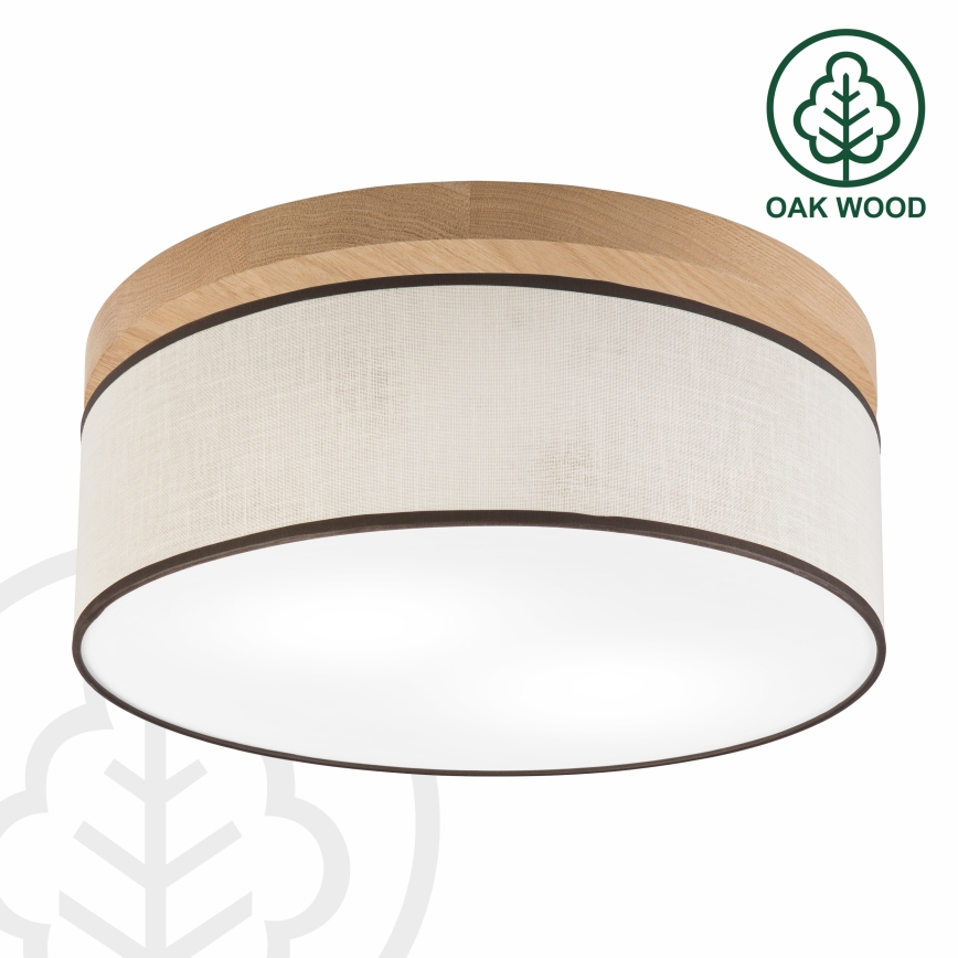 Brilagi - LED Plafonjera BELLADONNA 2xE27/15W/230V pr. 40 cm kremasta/hrast