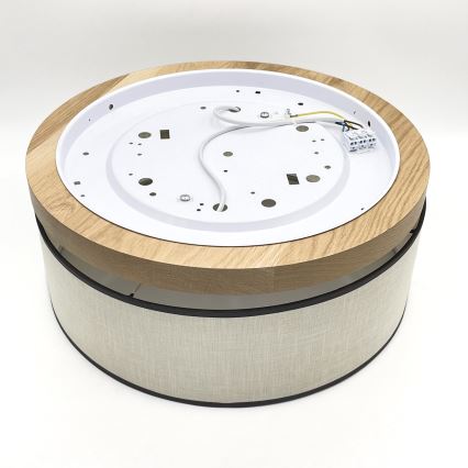 Brilagi - LED Plafonjera BELLADONNA 2xE27/15W/230V pr. 40 cm kremasta/hrast