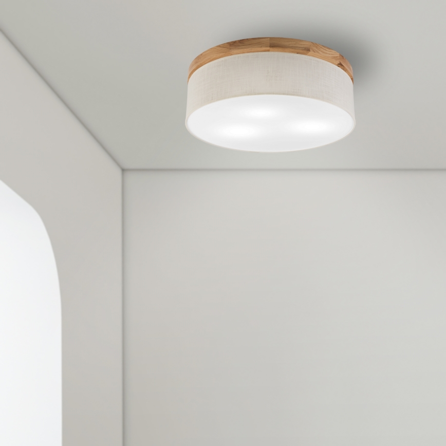 Brilagi - LED Plafonjera BELLADONNA 3xE27/15W/230V pr. 50 cm kremasta/hrast
