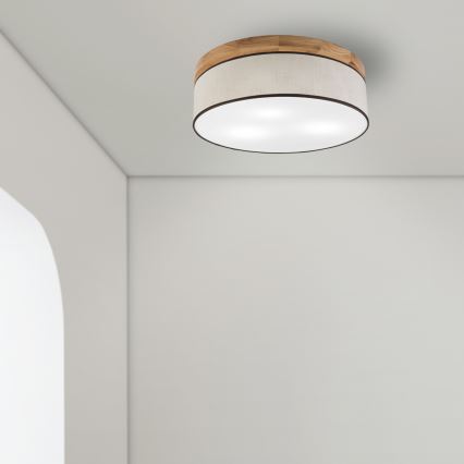 Brilagi - LED Plafonjera BELLADONNA 3xE27/15W/230V pr. 50 cm kremasta/hrast