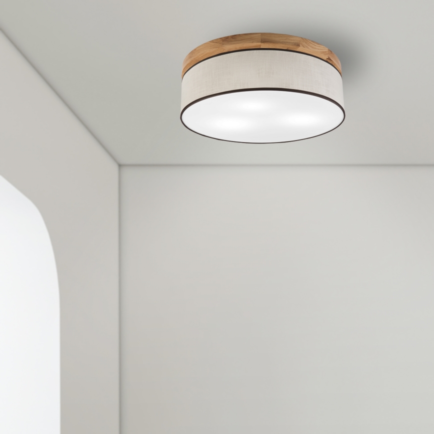 Brilagi - LED Plafonjera BELLADONNA 3xE27/15W/230V pr. 50 cm kremasta/hrast