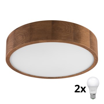 Brilagi - LED Plafonjera CARVALHO 2xE27/60W/230V hrast pr. 37 cm