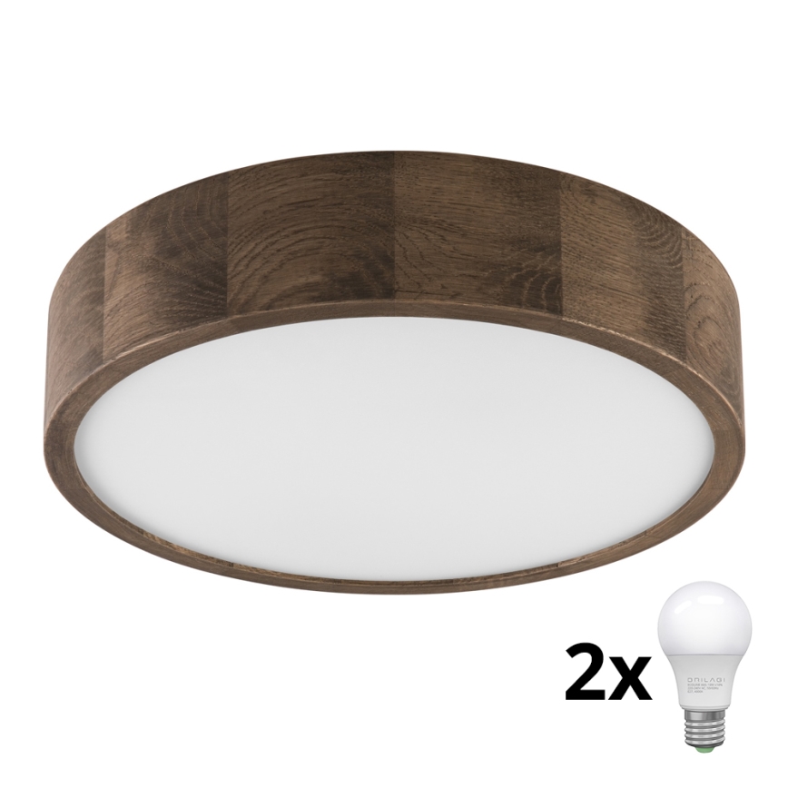 Brilagi - LED Plafonjera CARVALHO 2xE27/60W/230V hrast pr. 37 cm