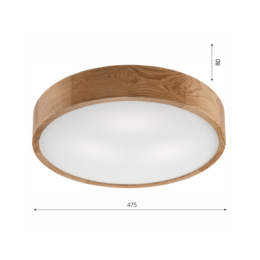Brilagi - LED Plafonjera CARVALHO 3xE27/60W/230V hrast pr. 47,5 cm