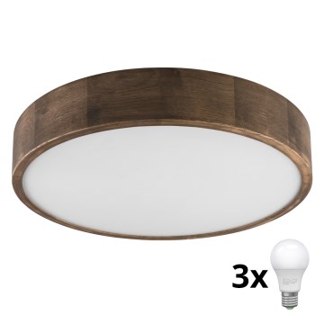 Brilagi - LED Plafonjera CARVALHO 3xE27/60W/230V hrast pr. 47 cm
