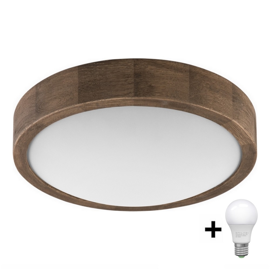 Brilagi - LED Plafonjera CARVALHO SLIM 1xE27/60W/230V hrast pr. 27 cm
