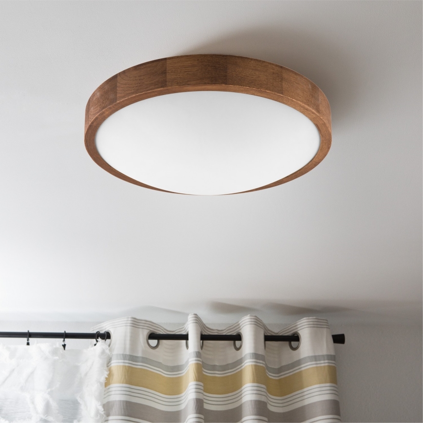 Brilagi - LED Plafonjera CARVALHO SLIM 2xE27/60W/230V hrast trešnja pr. 37 cm