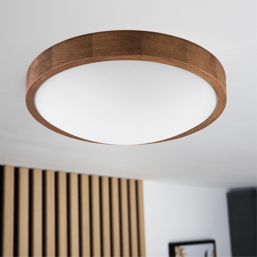 Brilagi - LED Plafonjera CARVALHO SLIM 2xE27/60W/230V hrast trešnja pr. 37 cm