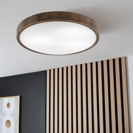 Brilagi - LED plafonjera CARVALHO SLIM 3xE27/60W/230V hrast/orah prečnik 47 cm