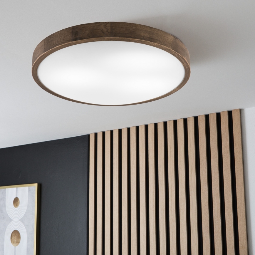 Brilagi - LED plafonjera CARVALHO SLIM 3xE27/60W/230V hrast/orah prečnik 47 cm