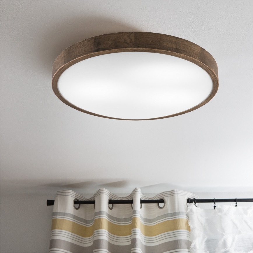 Brilagi - LED plafonjera CARVALHO SLIM 3xE27/60W/230V hrast/orah prečnik 47 cm