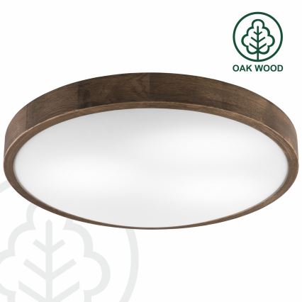 Brilagi - LED plafonjera CARVALHO SLIM 3xE27/60W/230V hrast/orah prečnik 47 cm