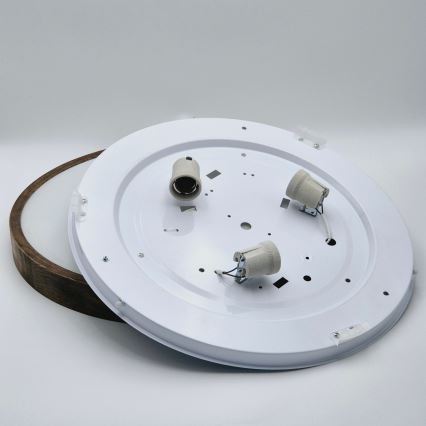 Brilagi - LED plafonjera CARVALHO SLIM 3xE27/60W/230V hrast/orah prečnik 47 cm