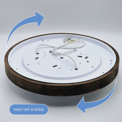 Brilagi - LED plafonjera CARVALHO SLIM 3xE27/60W/230V hrast/orah prečnik 47 cm