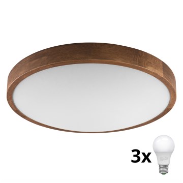 Brilagi - LED Plafonjera CARVALHO SLIM 3xE27/60W/230V hrast trešnja pr. 47 cm