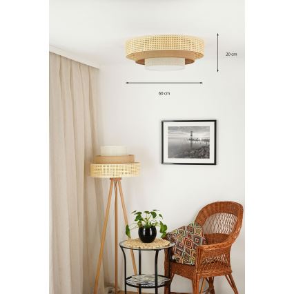 Brilagi - LED Plafonjera CEDAR LUNETA LED/26W/230V bež/braon/kremasta