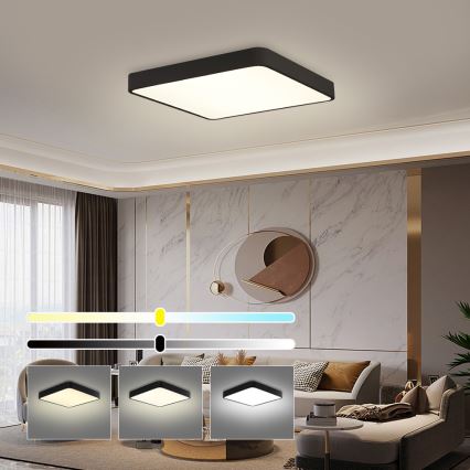 Brilagi - LED plafonjera POOL LED/48W/230V 3000/4500/6000K 50x50 cm crna