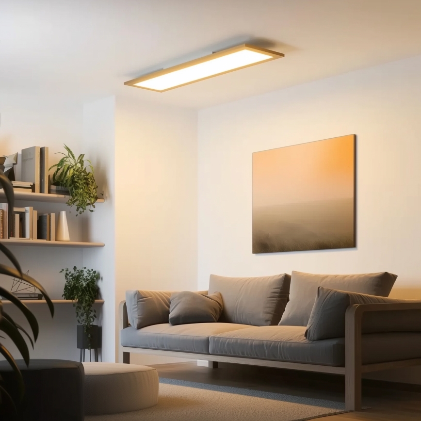 Brilagi - LED Plafonjera SLIMFRAME WOOD LED/58W/230V 124x34 cm braon