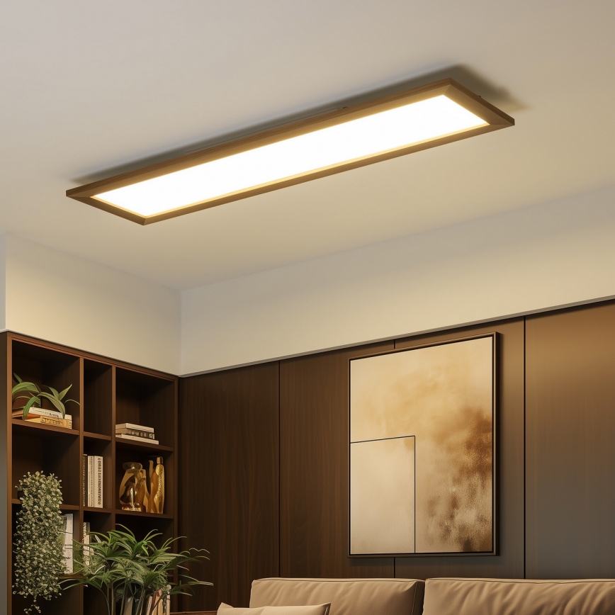 Brilagi - LED Plafonjera SLIMFRAME WOOD LED/58W/230V 124x34 cm tamno braon