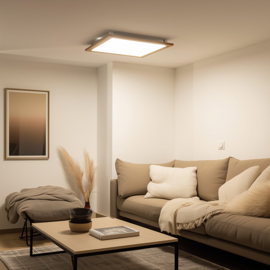 Brilagi - LED Plafonjera SLIMFRAME WOOD LED/58W/230V 64x64 cm braon