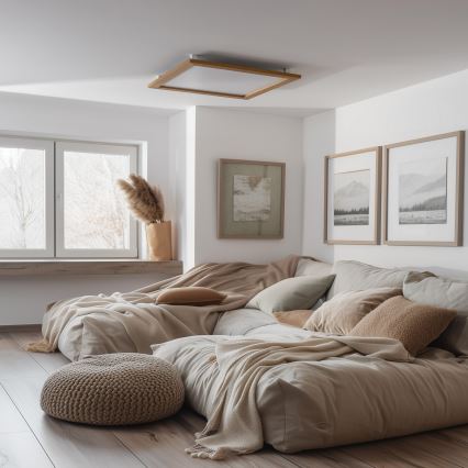 Brilagi - LED Plafonjera SLIMFRAME WOOD LED/58W/230V 64x64 cm braon