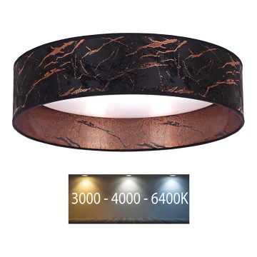 Brilagi - LED Plafonjera VELVET LED/12W/230V pr. 30 cm 3000K/4000K/6400K crno/bakrena