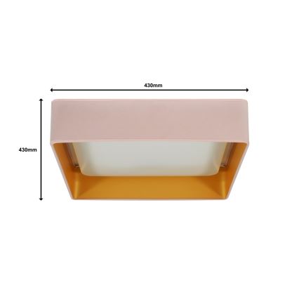 Brilagi - LED Plafonjera VELVET SQUARE LED/24W/230V roze