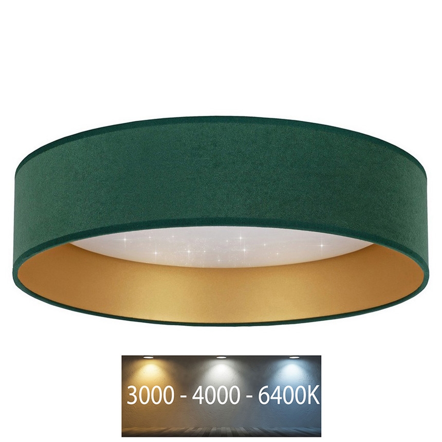 Brilagi - LED Plafonjera VELVET STAR LED/24W/230V pr. 40 cm 3000K/4000K/6400K zelena/zlatna