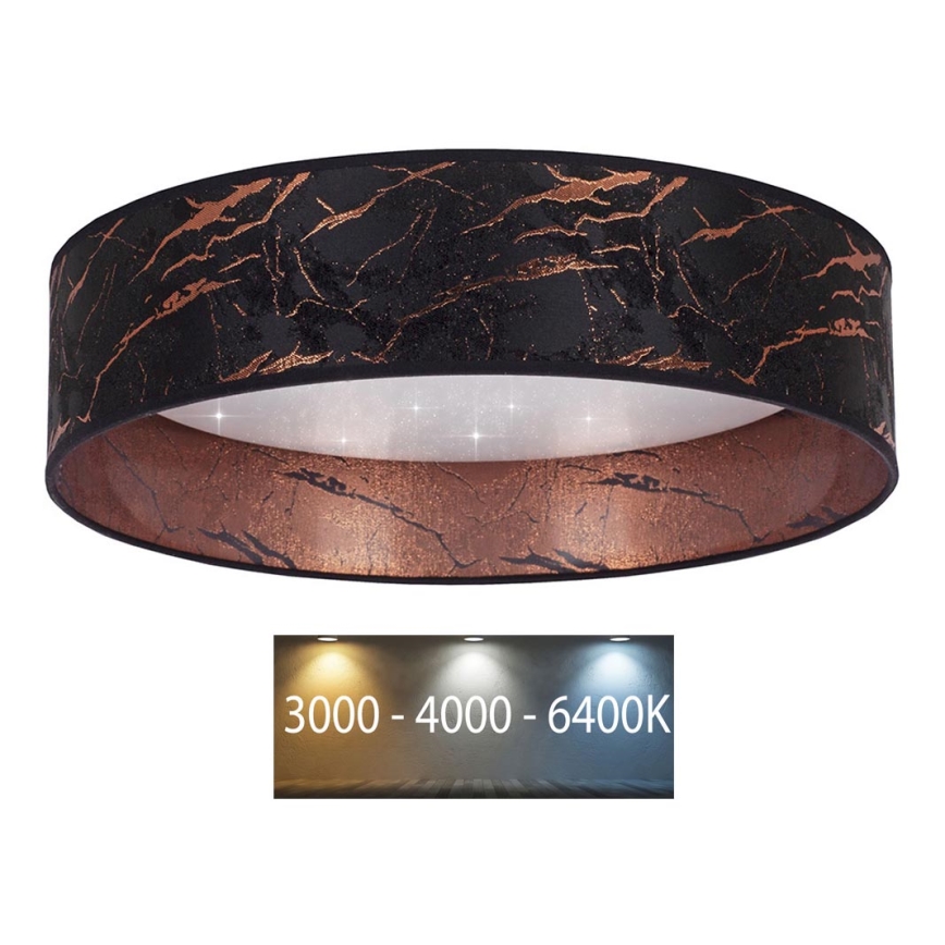 Brilagi - LED Plafonjera VELVET STAR LED/36W/230V pr. 55 cm 3000K/4000K/6400K crno/bakrena