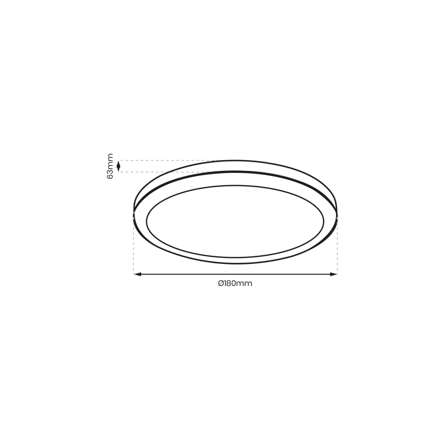 Brilagi - LED plafonjera za kupatilo PERA LED/12W/230V pr. 18 cm IP65 crno