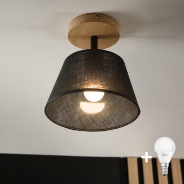 Brilagi - LED plafonski luster ANTHONY 1xE14/60W/230V hrast/crna