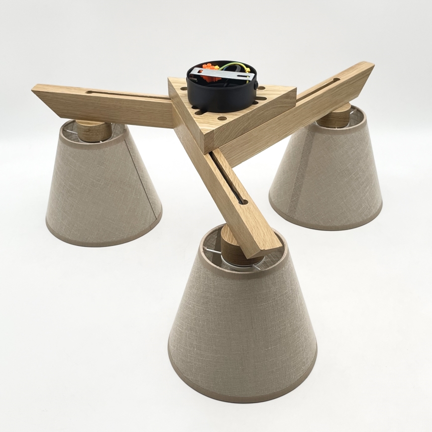 Brilagi - LED plafonski luster ANTHONY 3xE14/40W/230V hrast/bež