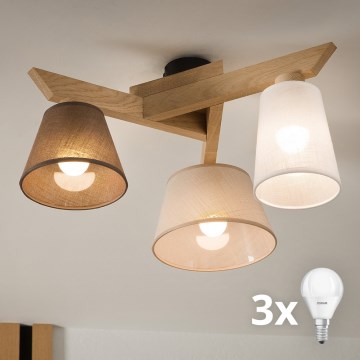 Brilagi - LED Plafonski luster ANTHONY 3xE14/40W/230V hrast