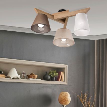 Brilagi - LED Plafonski luster ANTHONY 3xE14/40W/230V hrast