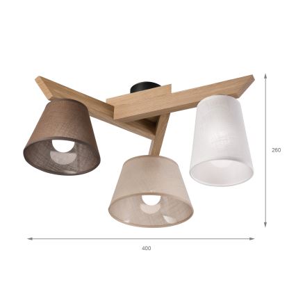 Brilagi - LED Plafonski luster ANTHONY 3xE14/40W/230V hrast