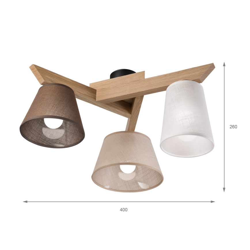 Brilagi - LED Plafonski luster ANTHONY 3xE14/40W/230V hrast