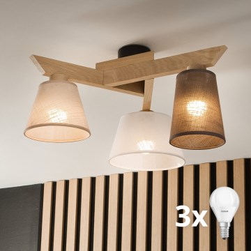 Brilagi - LED Plafonski luster ANTHONY 3xE14/40W/230V hrast