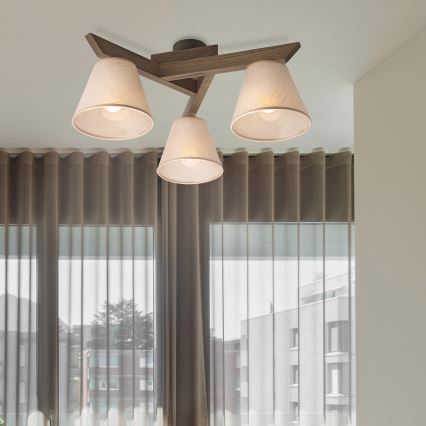 Brilagi - LED Plafonski luster ANTHONY 3xE14/40W/230V hrast orah/bež