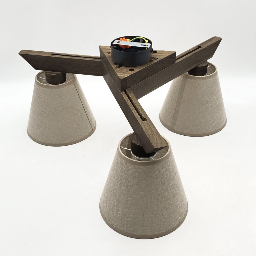 Brilagi - LED Plafonski luster ANTHONY 3xE14/40W/230V hrast orah/bež