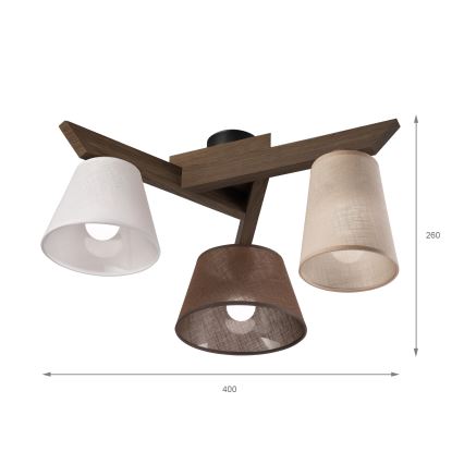 Brilagi - LED Plafonski luster ANTHONY 3xE14/40W/230V hrast/orah