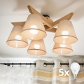 Brilagi - LED Plafonski luster ANTHONY 5xE14/40W/230V hrast/bež