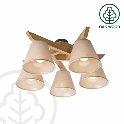 Brilagi - LED Plafonski luster ANTHONY 5xE14/40W/230V hrast/bež