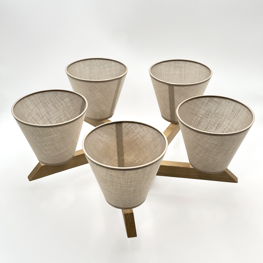 Brilagi - LED Plafonski luster ANTHONY 5xE14/40W/230V hrast/bež