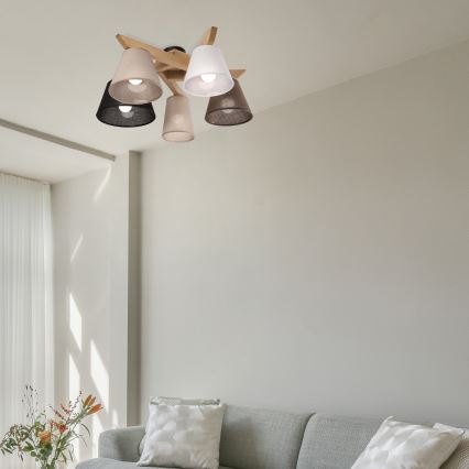 Brilagi - LED plafonski luster ANTHONY 5xE14/40W/230V hrast