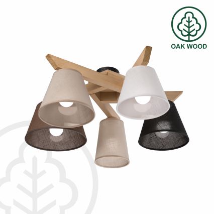 Brilagi - LED plafonski luster ANTHONY 5xE14/40W/230V hrast