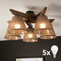 Brilagi - LED Plafonski luster ANTHONY 5xE14/40W/230V hrast/orah/smeđa