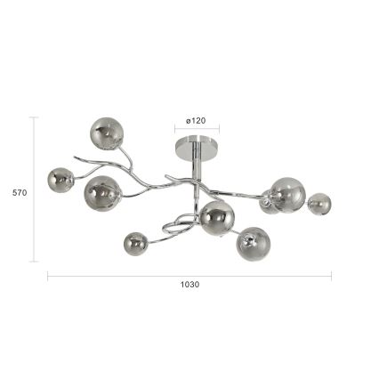 Brilagi - LED plafonski luster MISTEL 9xG9/3W/230V sjajni hrom/zadimljena